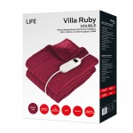 LIFE VILLA RUBY DOUBLE Πλεκτή θερμαινόμενη ηλεκτρική κουβέρτα, 160 x 120cm